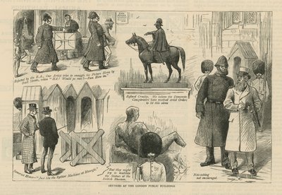 ロンドン公共建築物での歩哨 作： English School