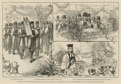 モーゼスモンテフィオーレ卿の100年を記念して、ユダヤ人のシナゴーグ、ベビスマークスで奉仕 作： English School