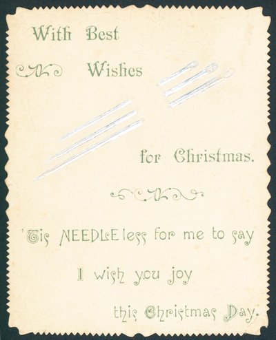 ミシン針、クリスマスカード 作： English School