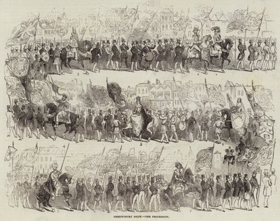 Shrewsbury Show, the Procession (e.g. engraving) 作： English School