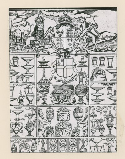 1569年の宝くじの賞品として計画されたシルバープレート 作： English School