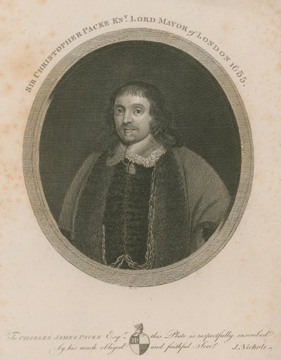 1655年、ロンドン市長、クリストファーパック卿 作： English School