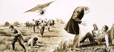 1852年にジョージケイリーズのコーチマンが飛行機を操縦 作： English School