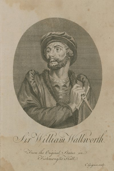 ロンドン市長、ウィリアムウォールワース卿、1370年 作： English School
