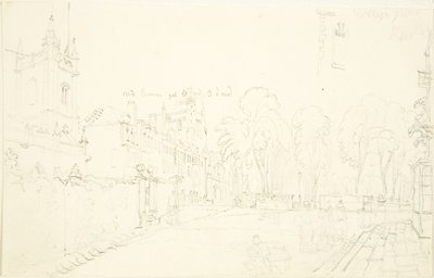 College Green」のスケッチ（紙に鉛筆 作： English School