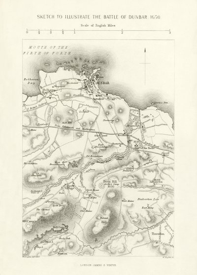 ダンバーの戦いを説明するスケッチ、1650 作： English School