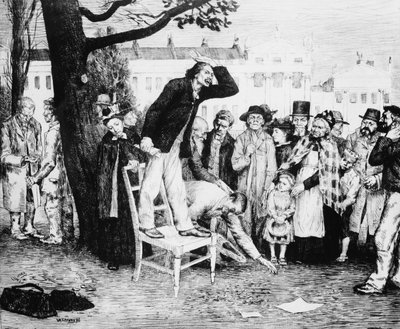W.ストロングによって刻まれた社会主義スピーカー、1891年 作： English School