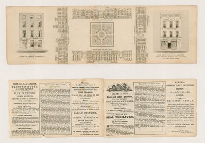 ソーホースクエア、タリスロンドンストリートビュー、c 1838 作： English School