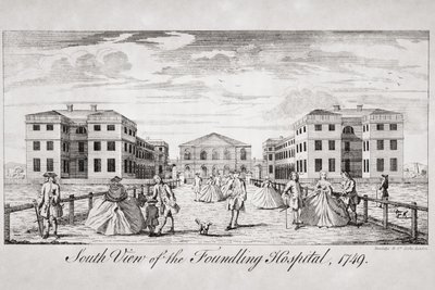 ロンドンのファウンドリング病院の南側の眺め、1749年 作： English School
