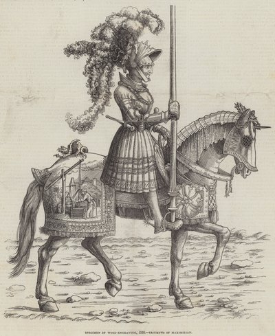 木版画の標本、1518年、マクシミリアンの勝利 作： English School