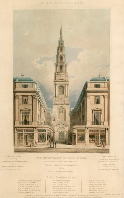 セントブライドアベニュー;ロンドンのフリートストリートの改善は、自発的なサブスクリプション、1825年によってもたらされることが提案されました。 作： English School