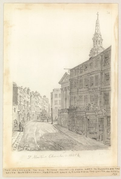 1825年の聖マーティン教会 作： English School
