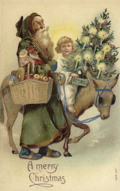 聖ニコラスとイエスキリスト、クリスマスツリーとプレゼント 作： English School