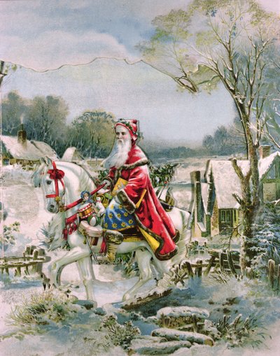 聖ニコラ、ヴィクトリアン・クリスマス・カード（プリント） 作： English School