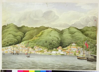 セントトーマス、1832年頃（紙にトイレ） 作： English School