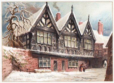 スタンレー宮殿、チェスター、クリスマスカード 作： English School