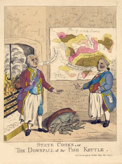 State Cooks, or The Downfall of the Fish Kettle, pub.1781年（手彩色彫刻 作： English School