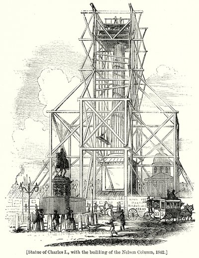 チャールズ1世像とネルソン・コラムの建設 作： English School