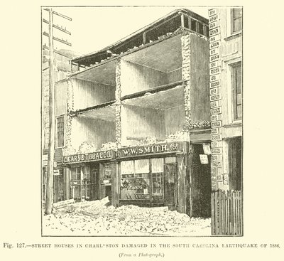 1886年のサウスカロライナ地震で被害を受けたチャールストンの町家 作： English School