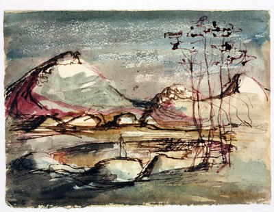 風景の研究、1957（紙にインクとトイレ） 作： English School