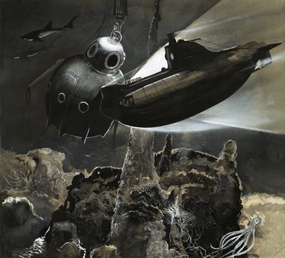 バチスフェアに突っ込む潜水艦 作： English School
