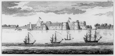 インド、グジャラート州、スラートフォート、1770年頃（エングレービング 作： English School