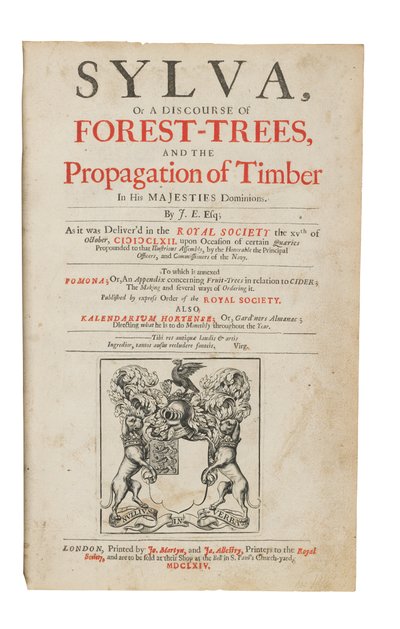 ジョン・イヴリン（1620-1706）による「シルバ、または森の木の言説、および陛下の支配における木材の伝播」 作： English School