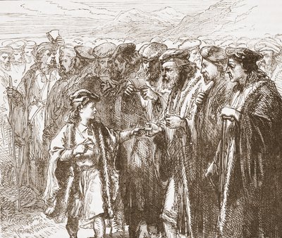 牧師を選ぶタボライト、ジェームス・エイトケン・ワイリー（1808-1890）によるパブのプロテスタンティズムの歴史からのイラスト。 1878 作： English School