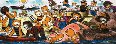 ビーチで遊ぶテディベア 作： English School