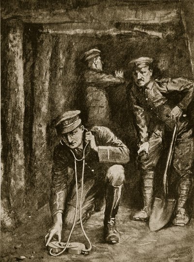 トレンチマイニングオペレーションにおける緊迫の瞬間、1914〜19年 作： English School