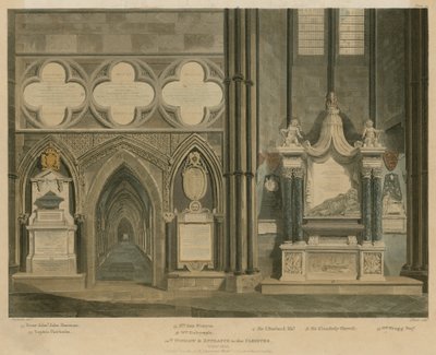 10番目のウィンドウと回廊、ノースアイル、ウェストミンスター寺院、ロンドンへの入り口 作： English School