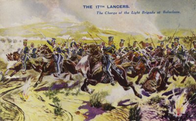 第17ランサーズ、軽旅団の突撃、バラクラバの戦い、クリミア戦争、1854年 作： English School