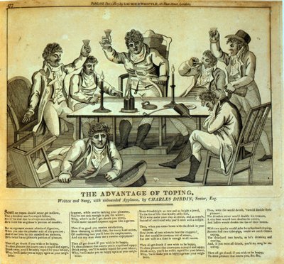 チャールズ・ディブディン（1745-1814）、パブによるトッピングの利点、作曲および歌唱Laurie＆Whittle、1807 作： English School