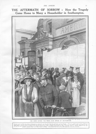 悲しみの余波：1912年4月27日の球から、悲劇はサウサンプトンの多くの世帯主にどのように帰宅したか 作： English School