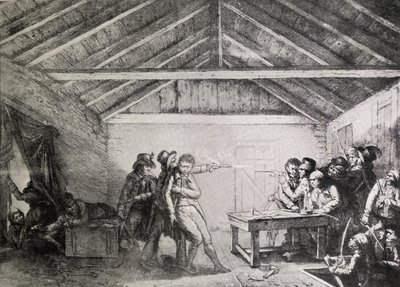 1820年2月23日のケイトストリートの共謀者の逮捕 作： English School