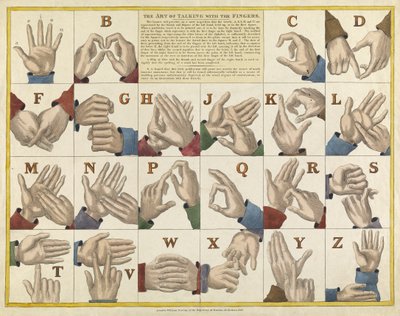 指で話す芸術、パブ。 1825年頃 作： English School
