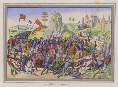 モンティエルの戦い」（彩色済み彫刻 作： English School
