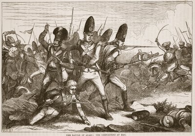 アラスの戦い：湾の手榴弾兵、ジェームズグラントによるインドのカッセル図解歴史のイラスト、パブ。 1879 作： English School
