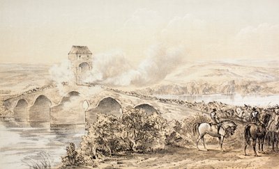 1679年6月22日、「ハウィーの第2版によるとスコッツワーシーズ」（1781年）、ジョンハウィー（1735-93）による1879年発行のボスウェル橋の戦い 作： English School