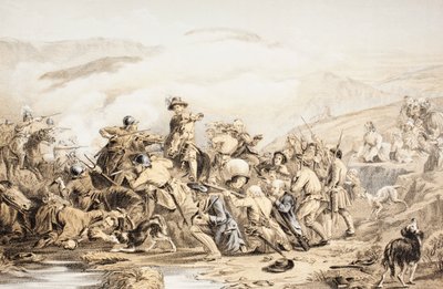 ジョンハウィー（1735-93）による1879年出版の「ハウィーの第2版によるとスコッツワーシーズ、1781」からのドラムクログの戦い、1679年6月1日 作： English School