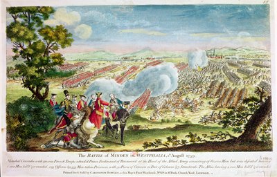 1759年のウェストファリアでのミンデンの戦い 作： English School