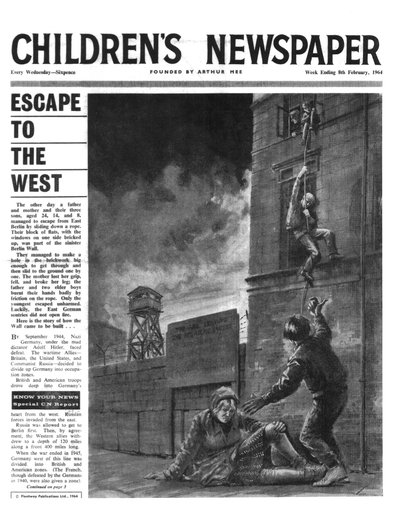 ベルリンの壁、1964年2月の「The Children&39;s Newspaper」のフロントページ（新聞） 作： English School