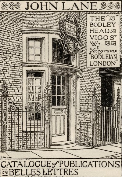 Bodley Head Publishing House、Belles Lettresの出版物カタログの表紙イラスト 作： English School
