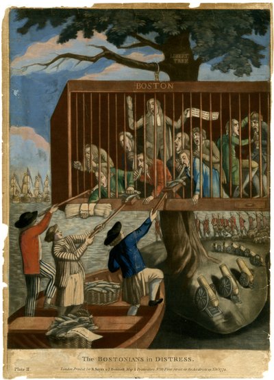 悲惨なボストン人、1774 作： English School