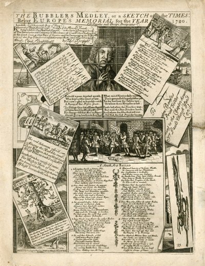 バブラーズメドレー、または当時のスケッチ、1720年のヨーロッパ記念碑 作： English School