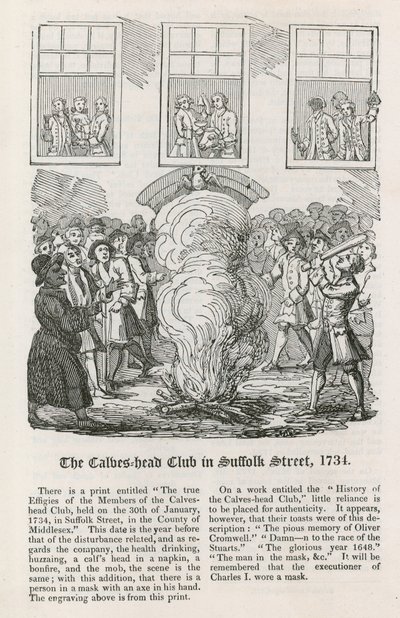 サフォークストリートのカーフスヘッドクラブ、1734 作： English School