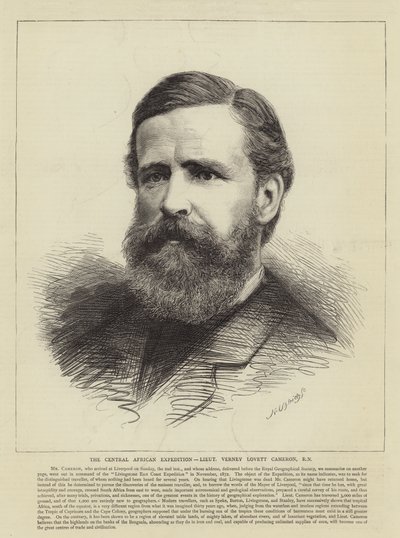 The Central African Expedition, Lieutenant Verney Lovett Cameron, RN (e.g. engraving) 作： English School