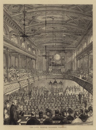 The City Temple, Holborn Viaduct (Engraving) 作： English School