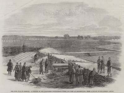 アメリカの南北戦争、センタービルにある南軍の廃墟とキャンプの一部（彫刻作品 作： English School