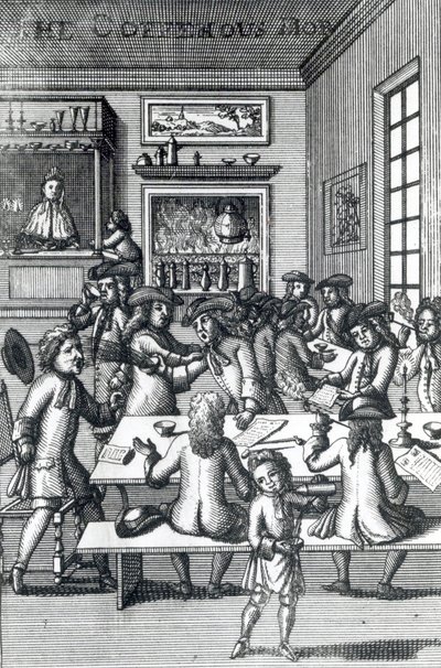 Vulgus Britannicus、1710年から撮影したEdward Ward作のCoffeehouse Mob 作： English School